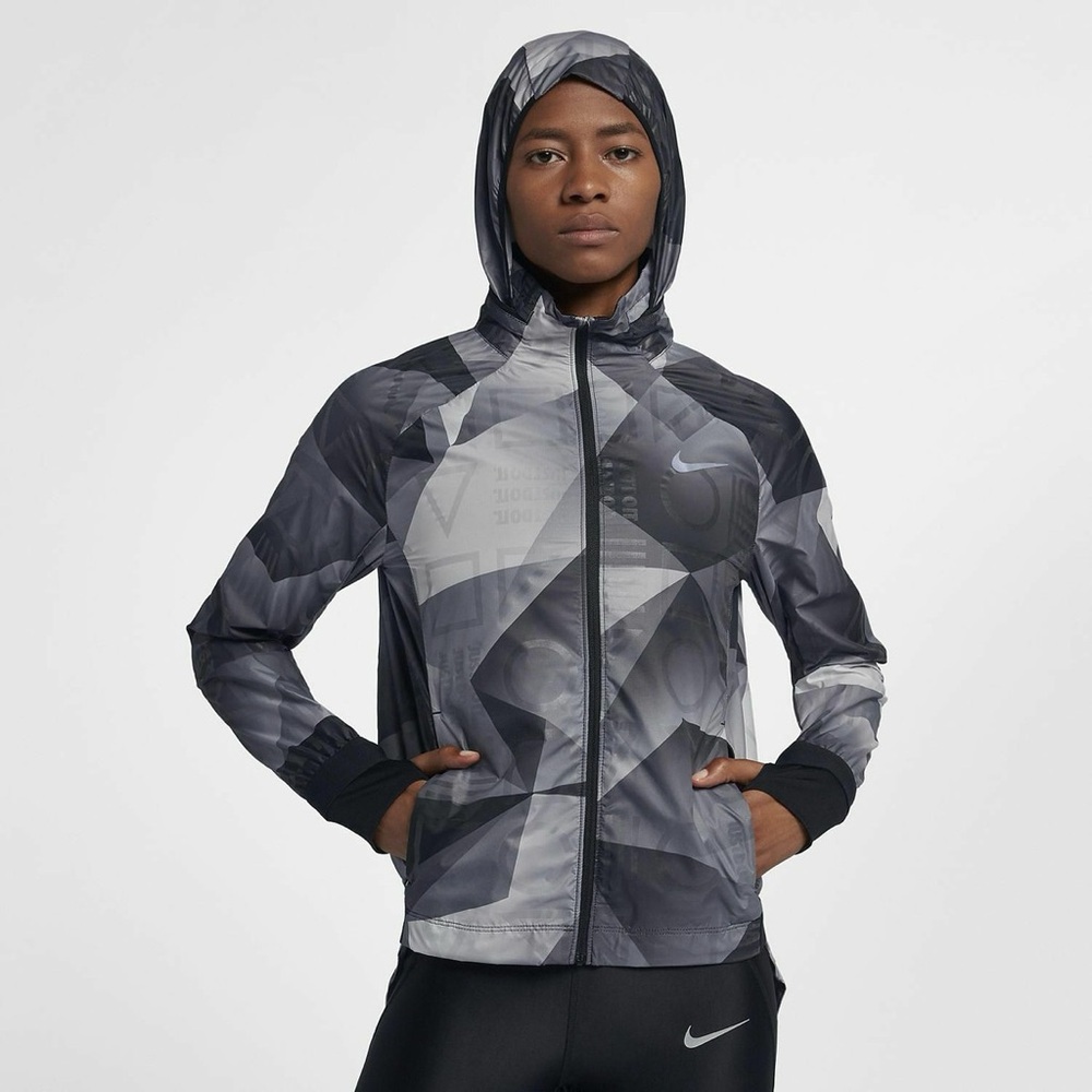Nike Monochrome Geometric Hooded Jacket